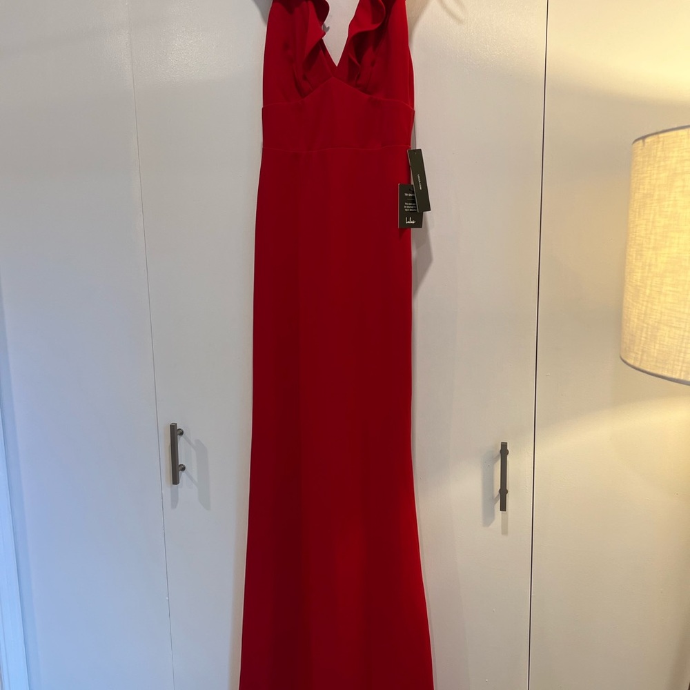 Lulus Red Perfect Opportunity Ruffle Maxi Dress - Small New with Tags - Picture 4 of 16